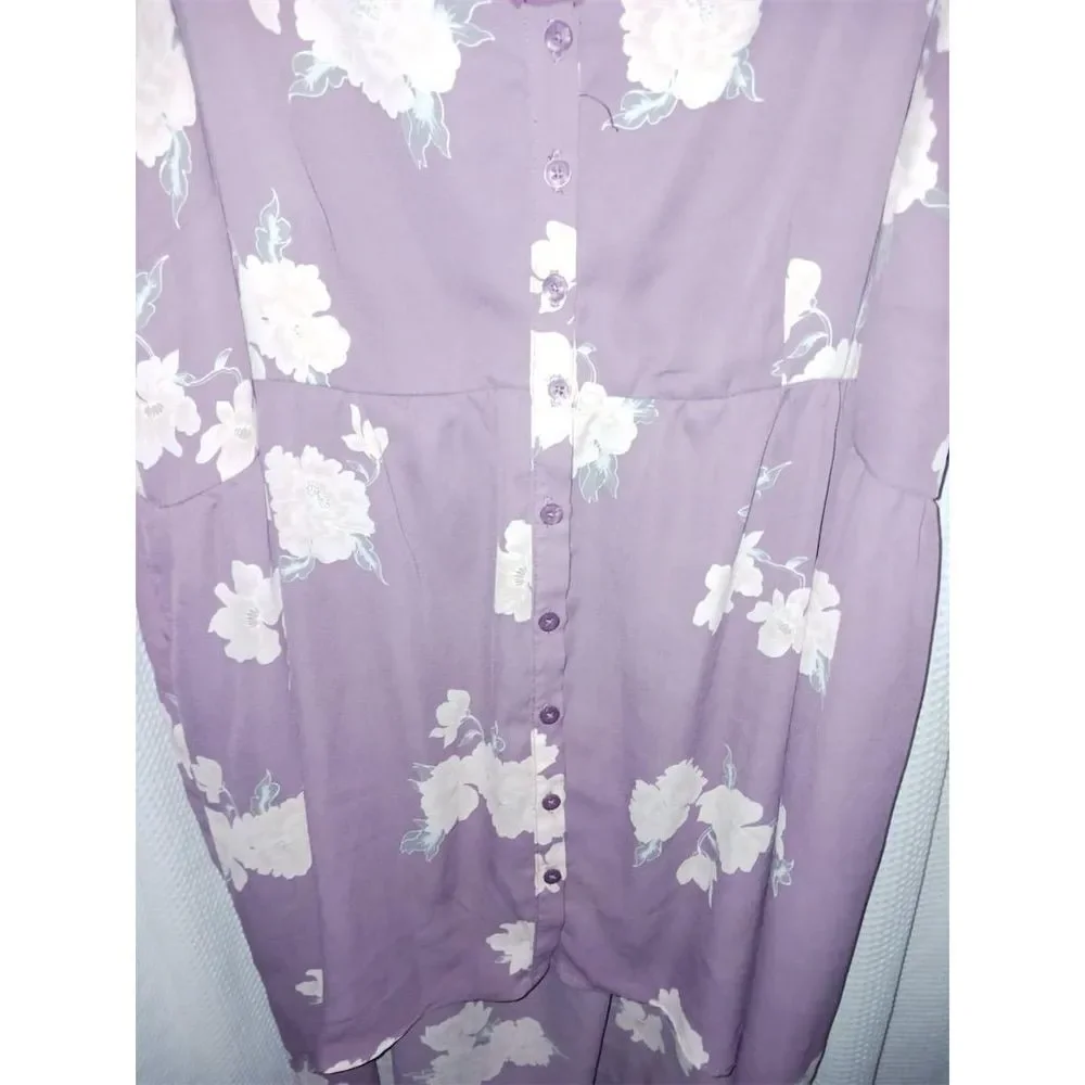 Torrid Floral Purple Women's Top - Picture 3 of 6